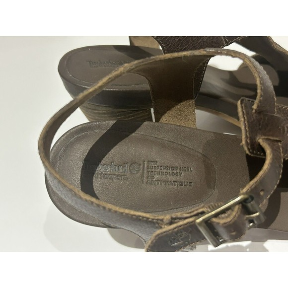 Women's Timberland Sz. 7.5 Stratham Heights Brown Leather Sandals‎ - Picture 6 of 8